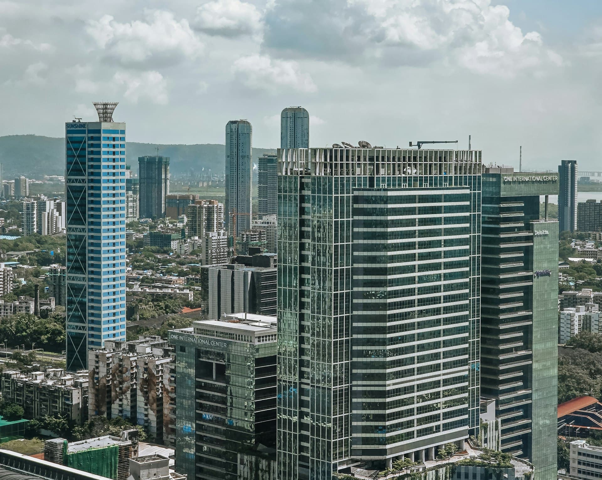 City business district skyline